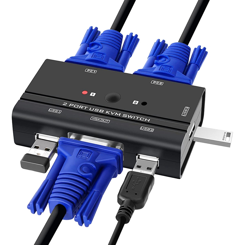 ִ̺ USB VGA KVM ġ, 2PC   2 Ʈ ñ ó 1    3  USB ġ, Ű